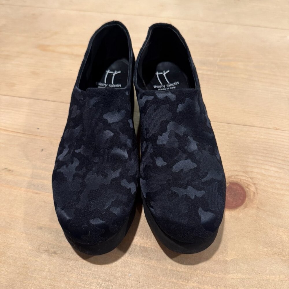 Thierry Rabotin Dream 1720  Black Camouflage Slip On Loafer Size 39